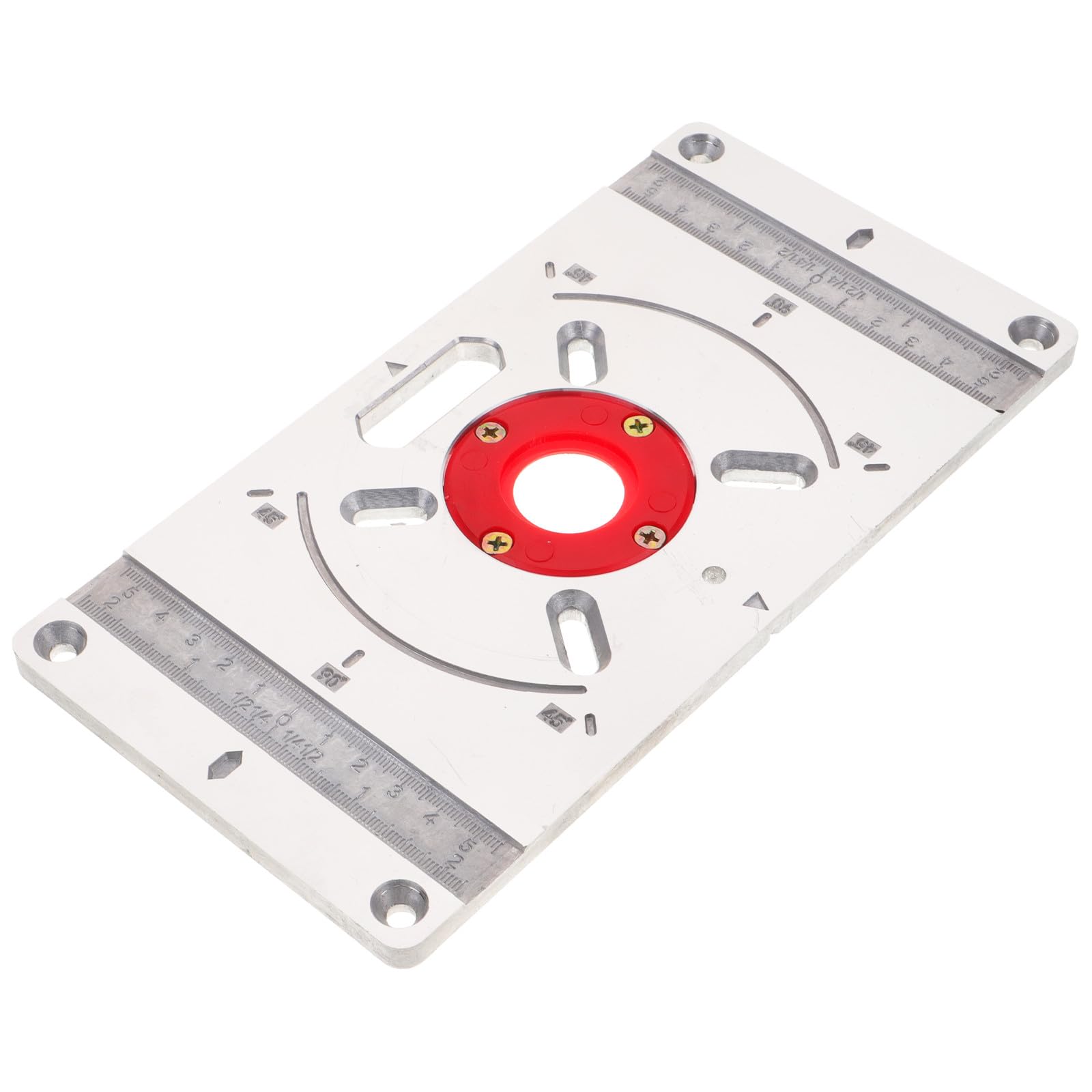 Piastra Router Inserto Argento in Metallo e Plastica per Lavorazione Legno