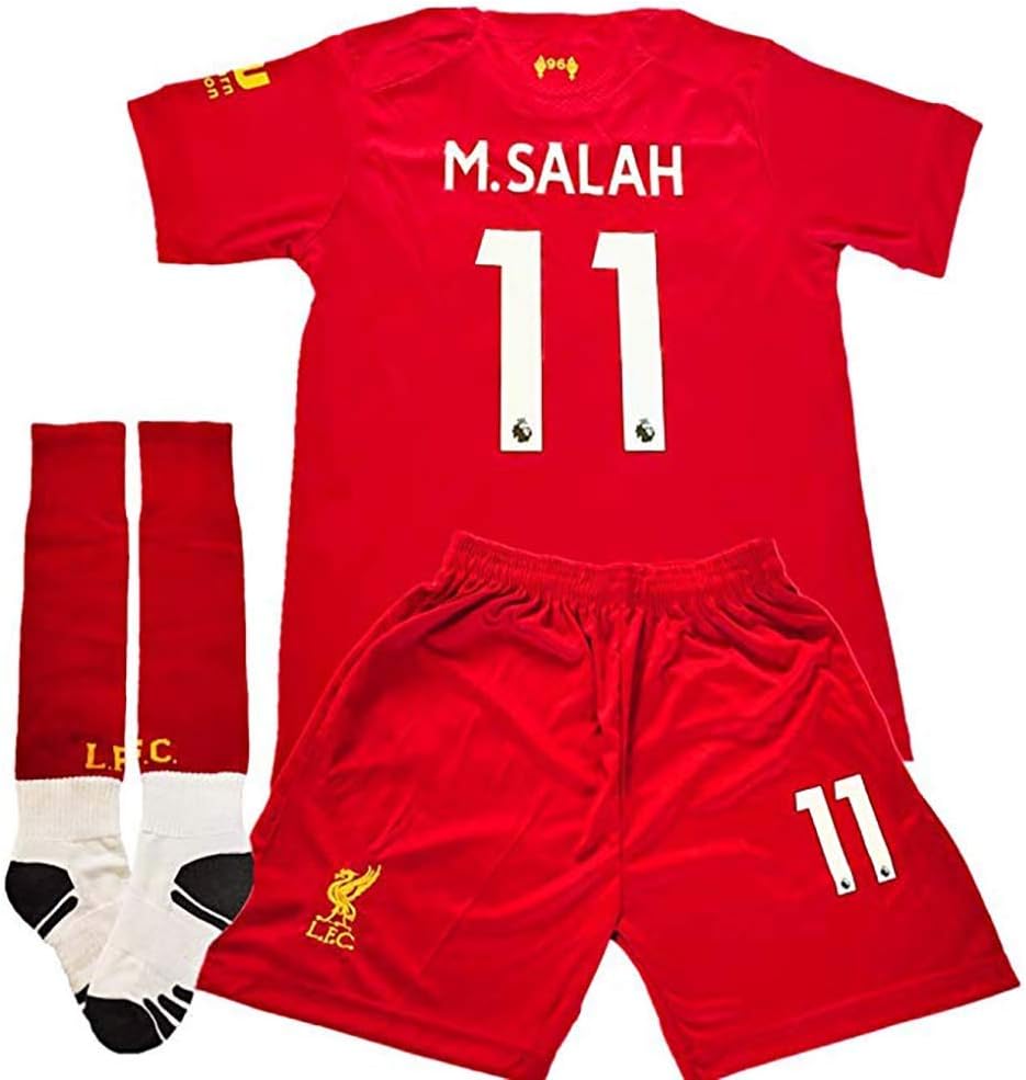 #11 M Salah Liverpool Home Soccer Jersey 2019-2020 Kids Youth Soccer Jersey & Shorts & Socks