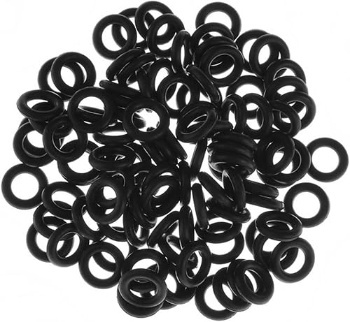 Miniatura 3 de PiercingJ Juego de 100 anillos tóricos negros para piercing de oreja 14G 12G 10G 8G 6G 4G 2G 0G 00G 12". 34", Caucho