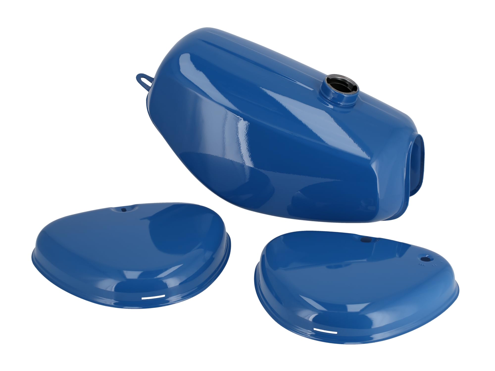 Set: Tank + Seitendeckel, Blau RAL 5019 - für Simson S50, S51, S70