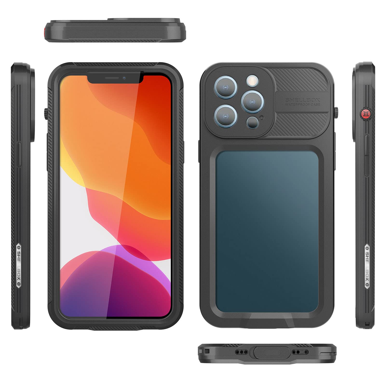 wasserdichte Handyhülle, IP68 wasserdichte Ganzkörper-Schutzhülle, stoßfest, robuste Stoßfängerabdeckung, schlagfest, langlebig für i/Phone/13/Pro/ProMax 6,1/6,7 Z(Color:13 pro 6.1")