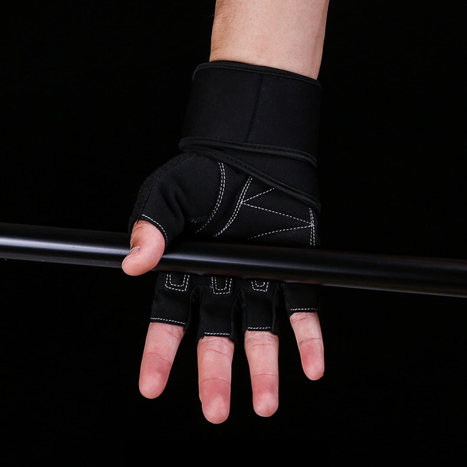 Guanti da guida senza dita, guanti sportivi, guanti mezze dita, guanti for sollevamento pesi, allenamento in palestra, guanti fitness for uomini e donne con supporto for il polso e protezione completa
