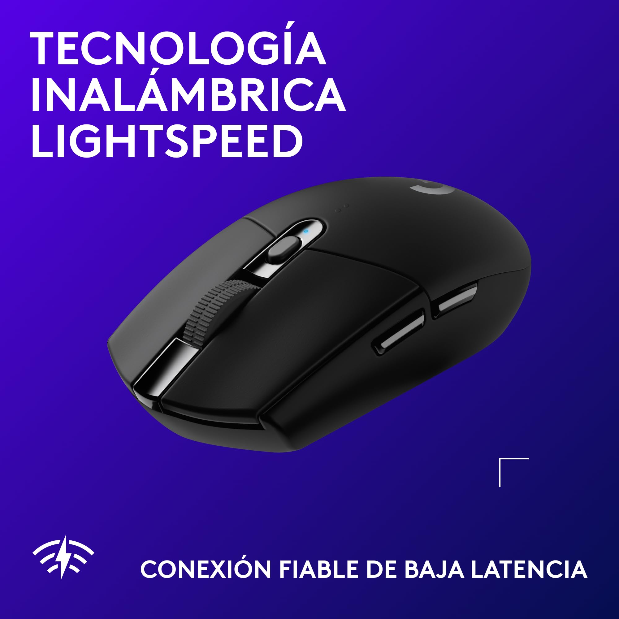 Logitech G G305 Lightspeed Ratón Gaming Inalámbrico, Captor Hero 12K, 12,000 dpi, Ultra-Ligero, Batería de 250h, 6 Botones Programables, Memoría Integrada, PC/Mac - Negro