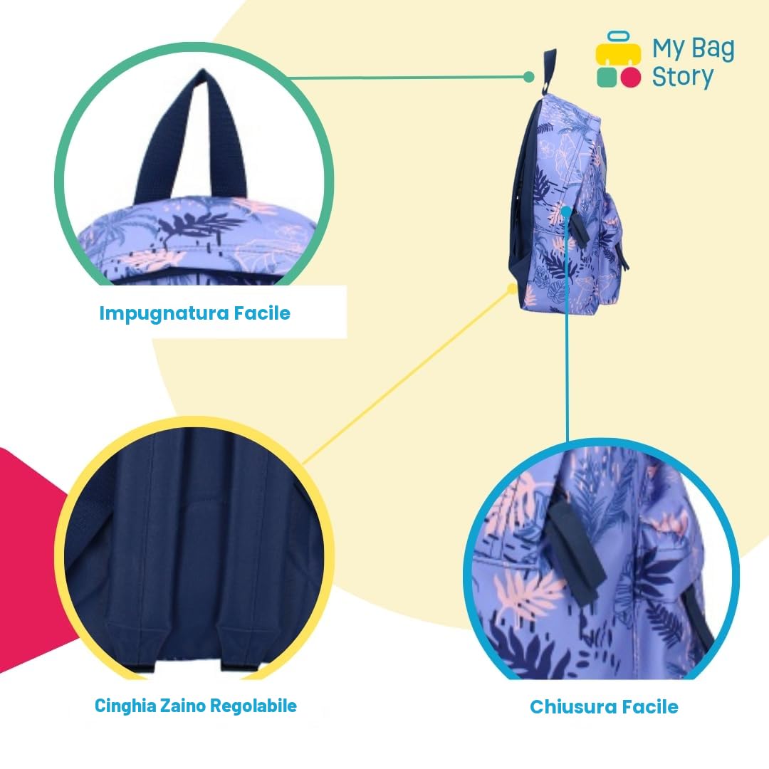 Mybagstory - Zaino Disney Stitch Viola per Bambino - Scuola Primaria