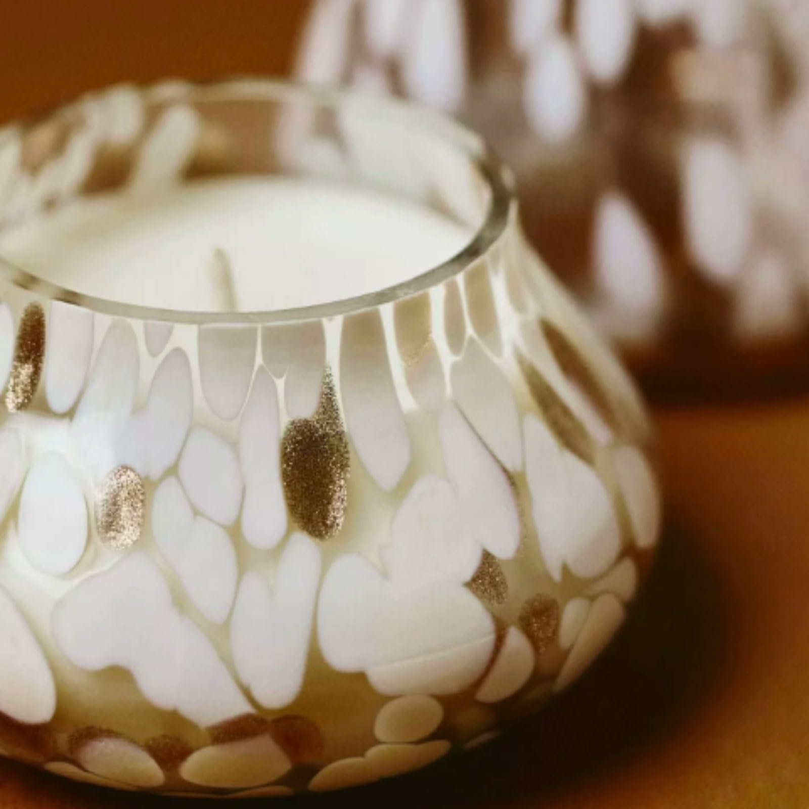 Exquisito Velas de vidrio, vela perfumada reutilizable, vela de aromaterapia moderna, muy perfumada, larga duración, elegante decoración del hogar meloso(Bruin)