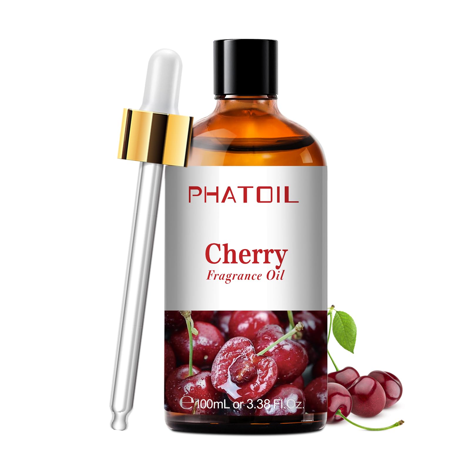 PHATOIL Oli Essenziali Ciliegia 100 ml, Oli Essenziali Profumati per Diffusori, Olio Essenziale di Ciliegia per Diffusore Aromaterapia, Umidificatore, Candele Fai da De