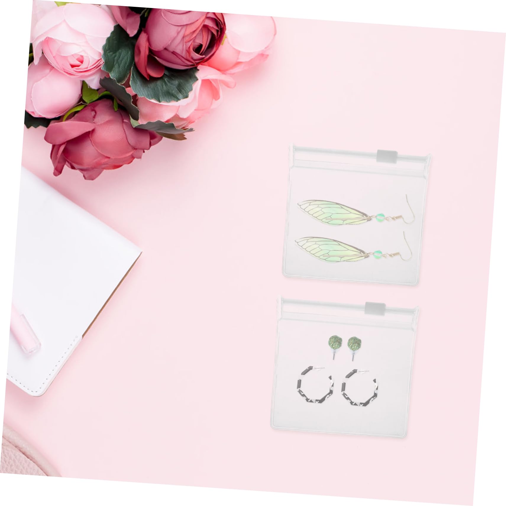 Set da 12 Sacchetti per Medicinali in Eva Opaco Cerniera, Organizer Compatto e Riutilizzabile per Viaggio e Conservazione di Farmaci e Gioielli, Facile Accesso 8x8cm
