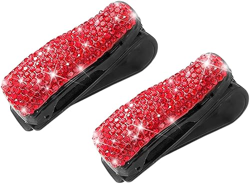 Miniatura 7 de Moly Magnolia 2 soportes para anteojos de sol para visera del sol para coche anteojos de sol con pedrería de cristal a la moda soporte con clip para