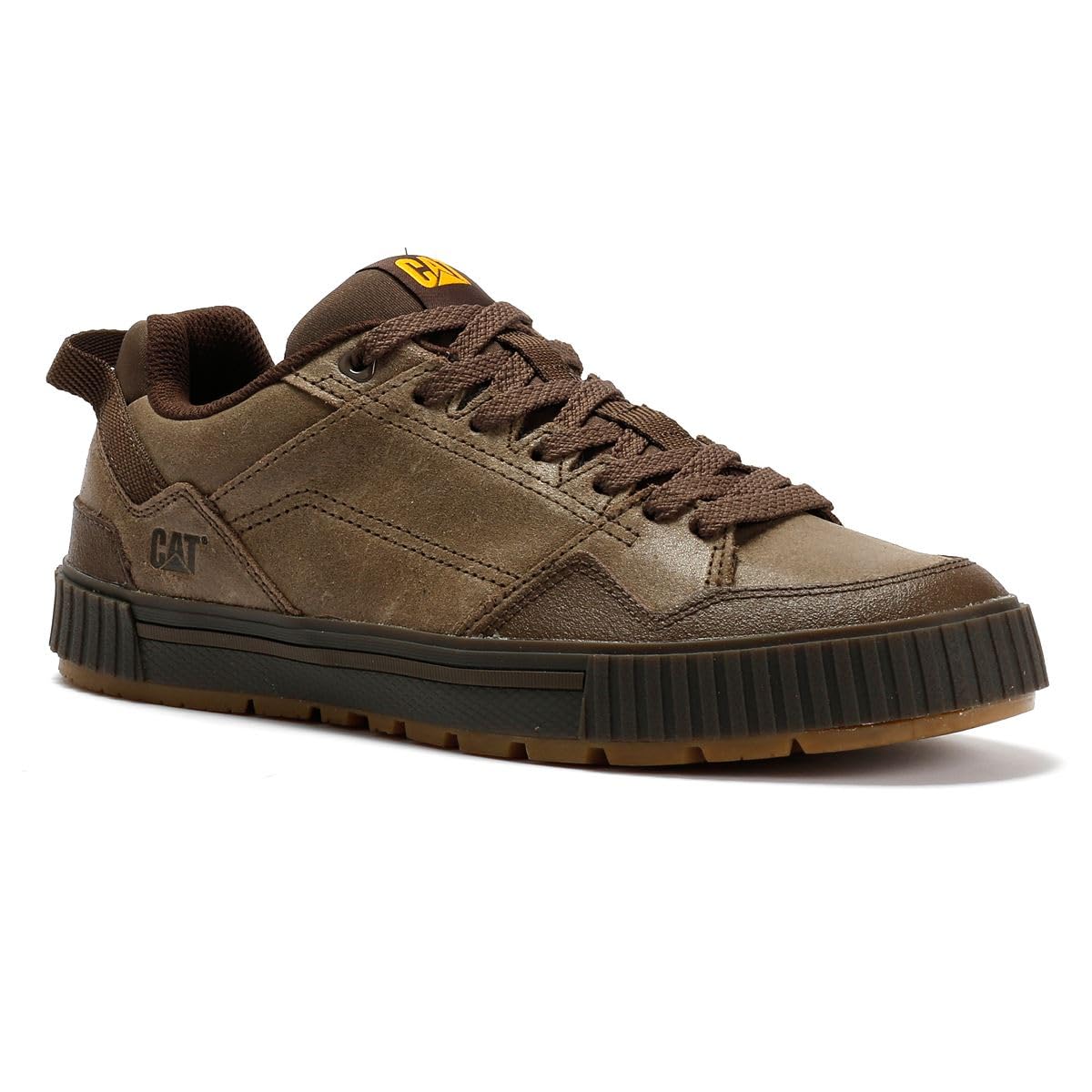 Caterpillar Axiom Waxy Scarpe in Pelle Marroni da Uomo con Lacci
