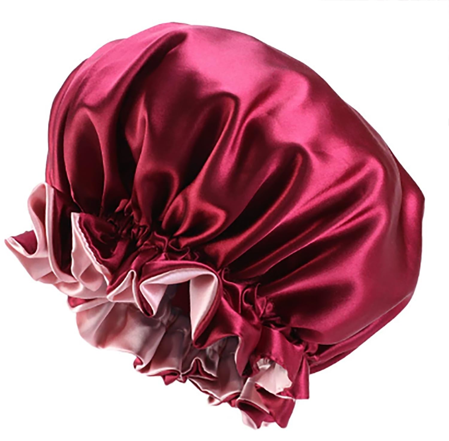 Reversible Satin Sleep Bonnet for Women - Double Layer Silk Hair Cap for Curly Hair Adjustable Night Sleeping Head Cover