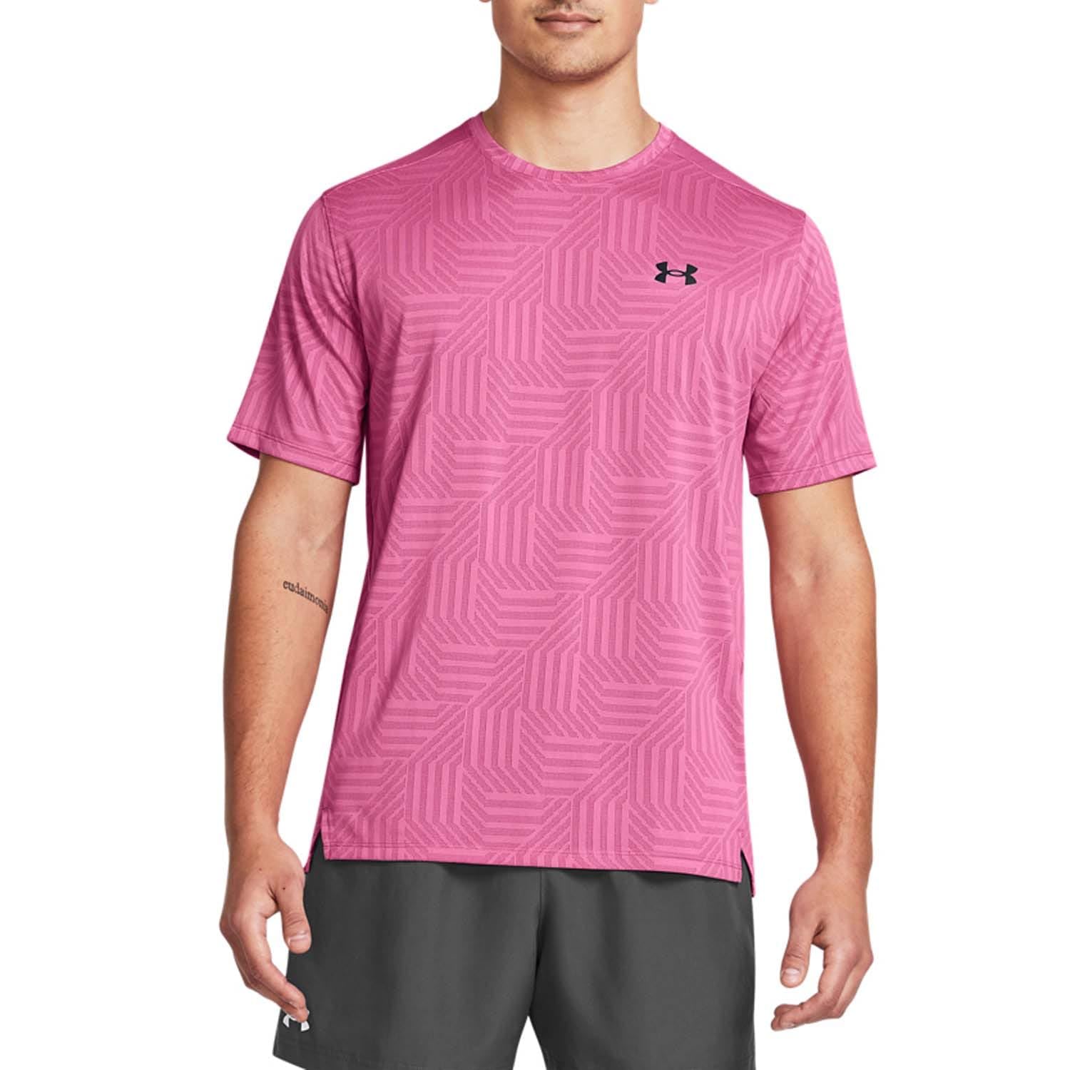 Under Armour Men's Pink Tech Geotessa Vent T-Shirt (L) (Pink)