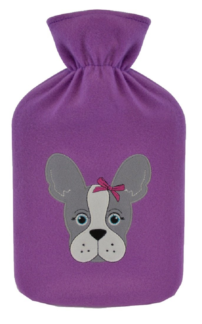 Buy 2 Litre Hot Water Bottle with Dog Design Fleece Cover Pug or