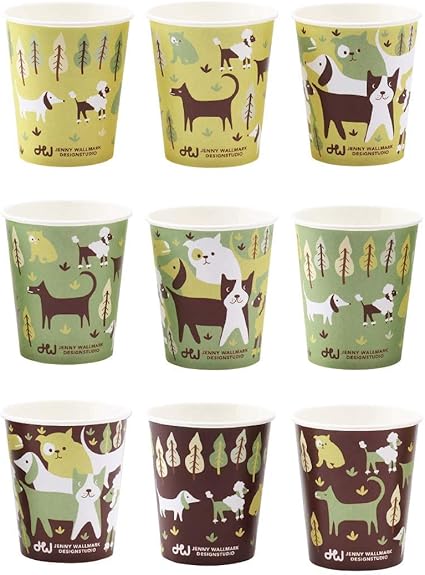 Amazon サンナップ 紙コップ 5オンス 150ml 5oz 日本製 北欧デザイナー かわいい犬柄 おしゃれ Jwドッグペーパーカップ C1550jwd 3 セット Sunnap Value For Biz サンナップバリューフォービズ 使い捨てドリンクカップ 通販