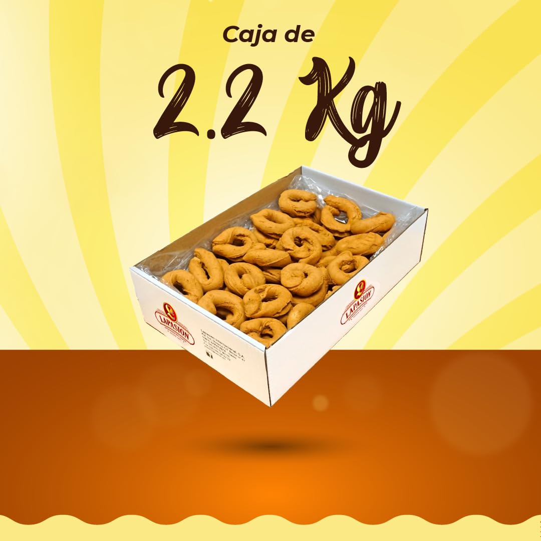 LAPASION - Rosquillas fritas hechas a mano | Rosco | Caseras | Rosco | CHANDRIOS | Palmeras |Dulces | 2.2 Kg
