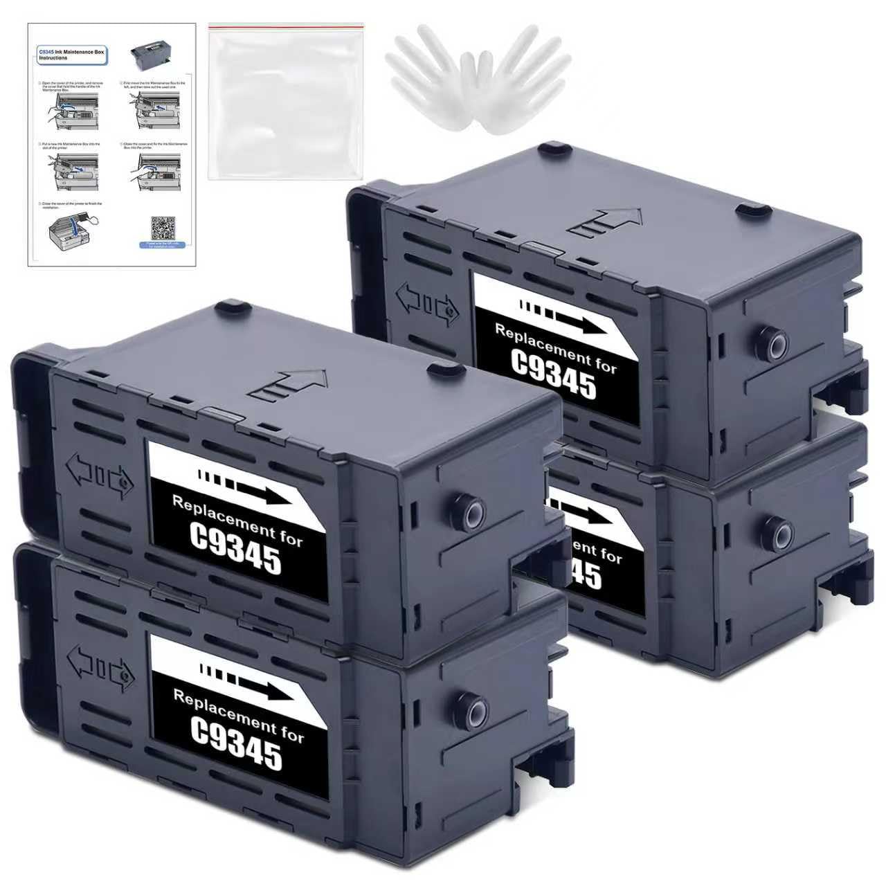 C9345 Tinten Wartungsbox Ersatz für EPS WF-7840 ET-16600 ET-16650 ET-8550 ET-5850 ET-5880 ET-8500 WF-7820 WF-7830 WF-7310 ET-5800 EC-C7000 ST-C8000 ST-C8090 Drucker (4 Pack)