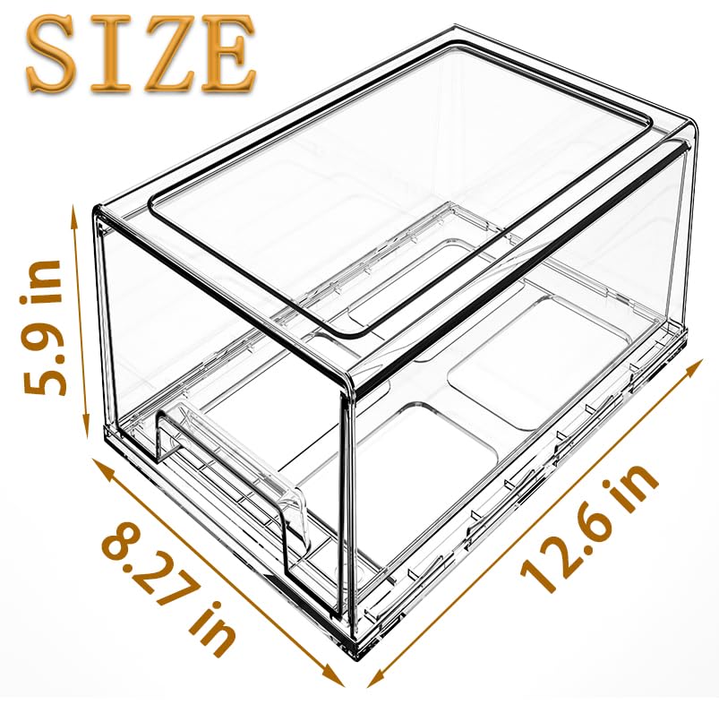 Image of clear Drawer-Type Plastic Storage Box Bins Organizer,Family First Aid Kits Medicine cabinet Box Organizer,Closet ,Shelf,Ointments, Adhesive Bandages,Cosmetics,Office Items (clear, 2L Extra Large)