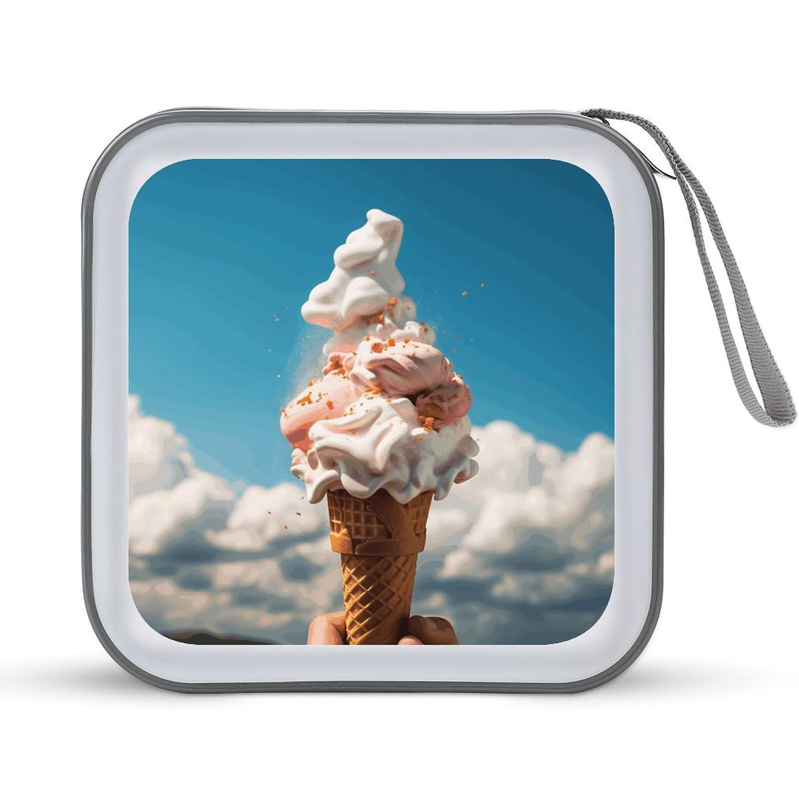 Carpeta de almacenamiento para coche y hogar con funda para CD de helado Cloudy portátil