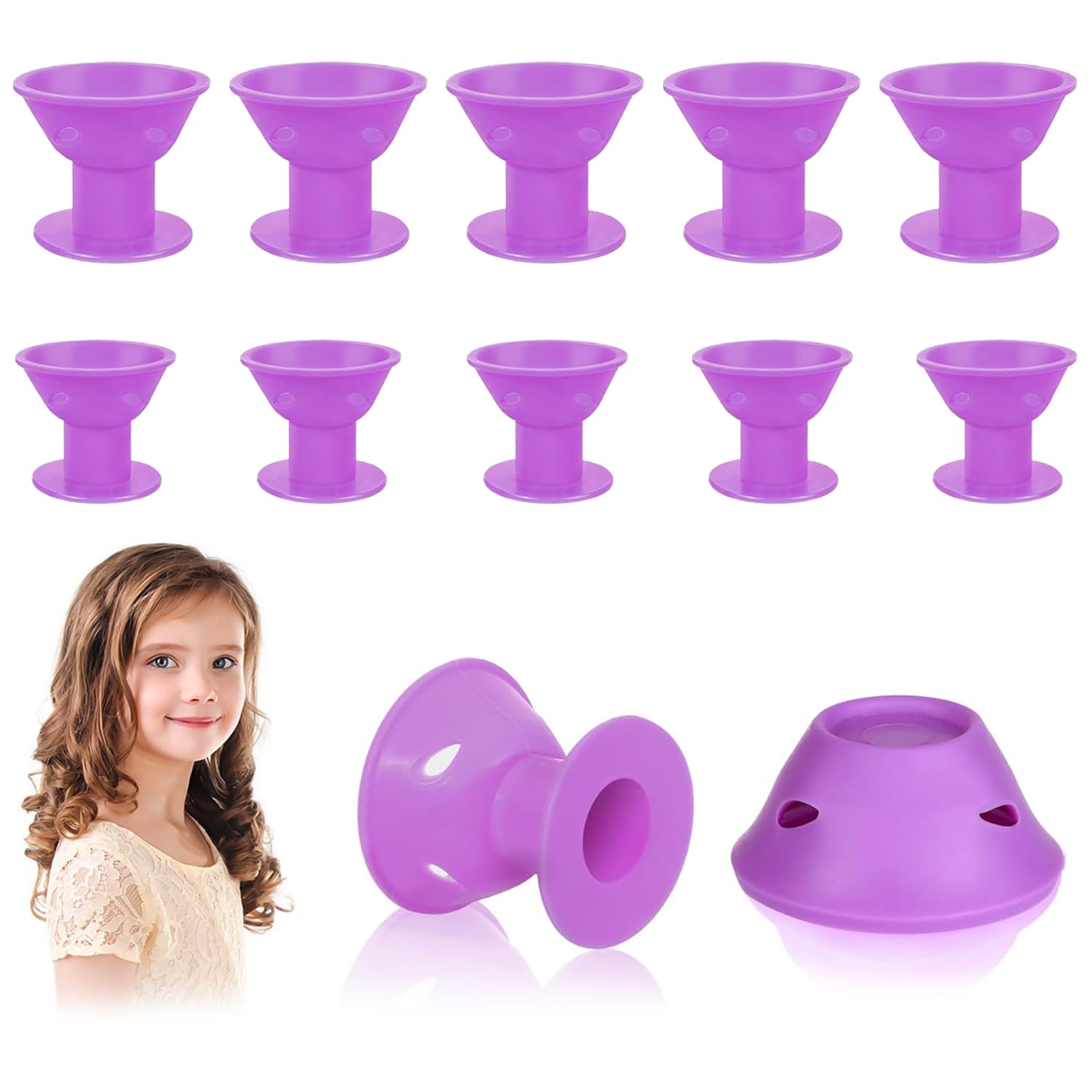 Rizadores de Pelo de Onda,10 Piezas Rulos de pelo,Pelo de Silicona Rulos De Silicona Rulo De Pelo DIY Rizador Pelo Sin Calor Sin Clip para Mujeres Herramientas de Estilo DIY