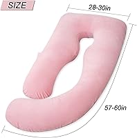 Vista 3 de Almohadas de embarazo de 60 pulgadas para dormir, almohada corporal extra grande en forma de U, almohada de embarazo, almohada de maternidad