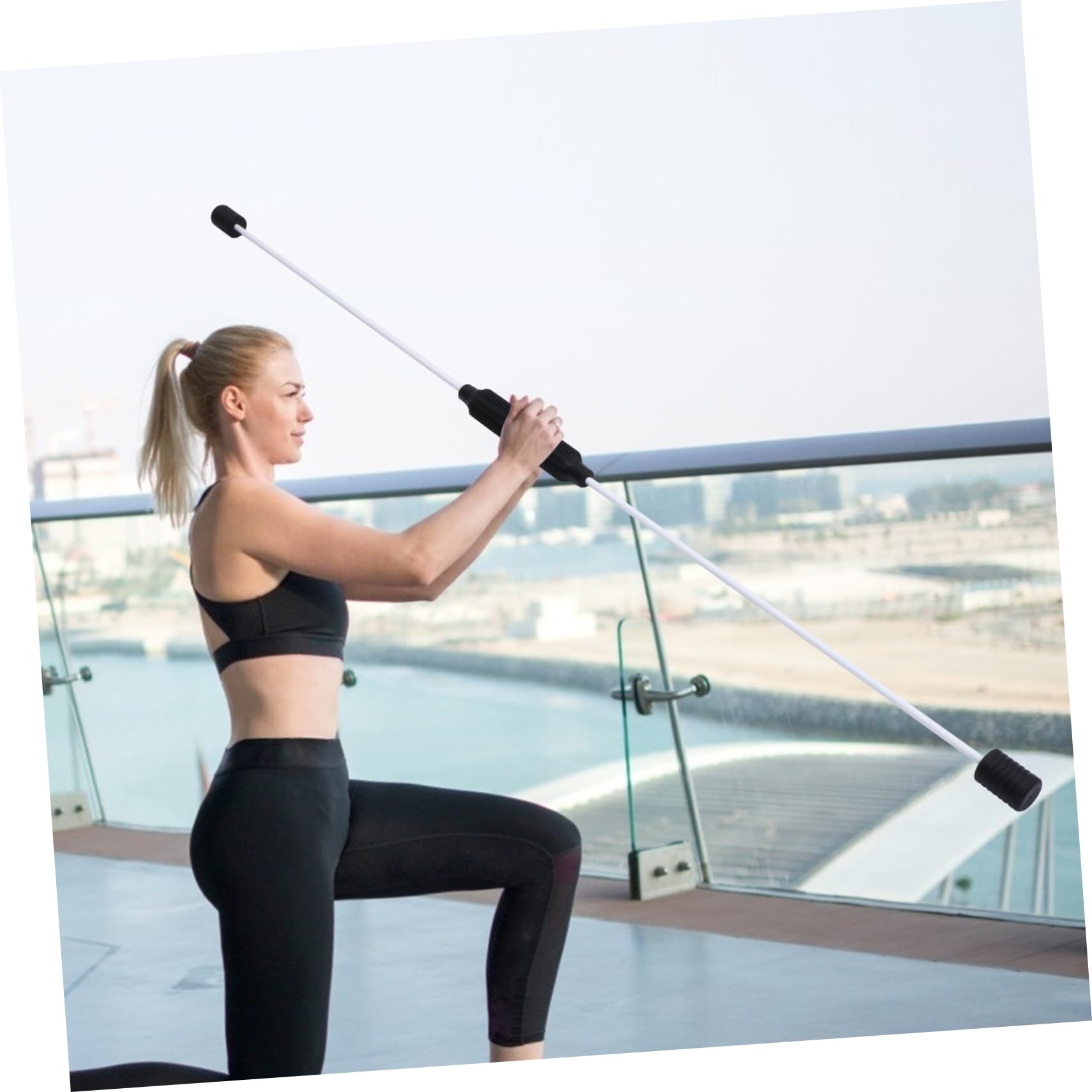 WHAMVOX Professional Household Fitness Elastic Bar Fitness Bar Muscle Trainer Versatile