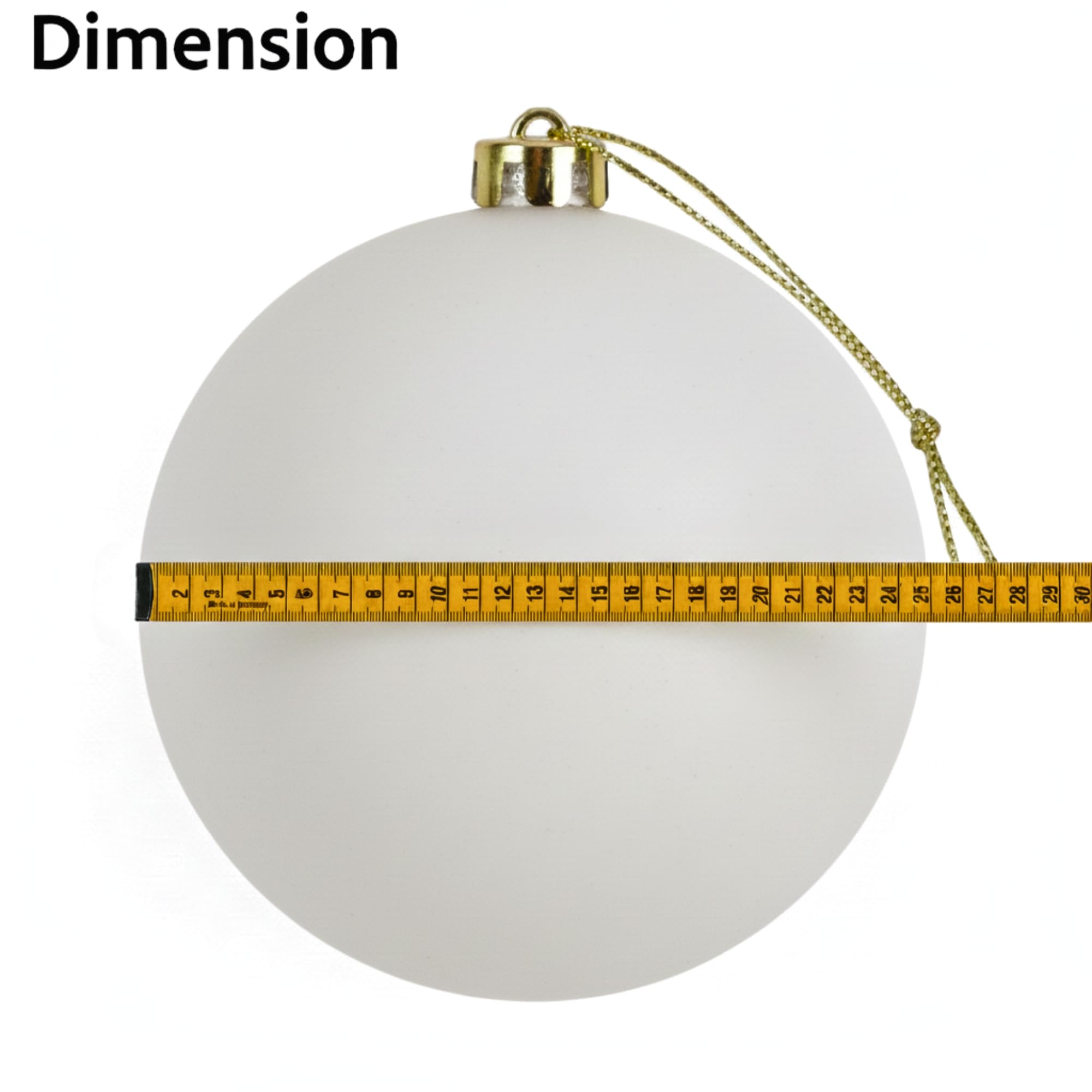 25 cm große, weiße Weihnachtskugel, PVC, bruchsicher, Mattes Finish, Weihnachtsdekoration, Festliche Weihnachtsbaum-Hängedekoration, rundes Ornament für Urlaub, Heimdekoration