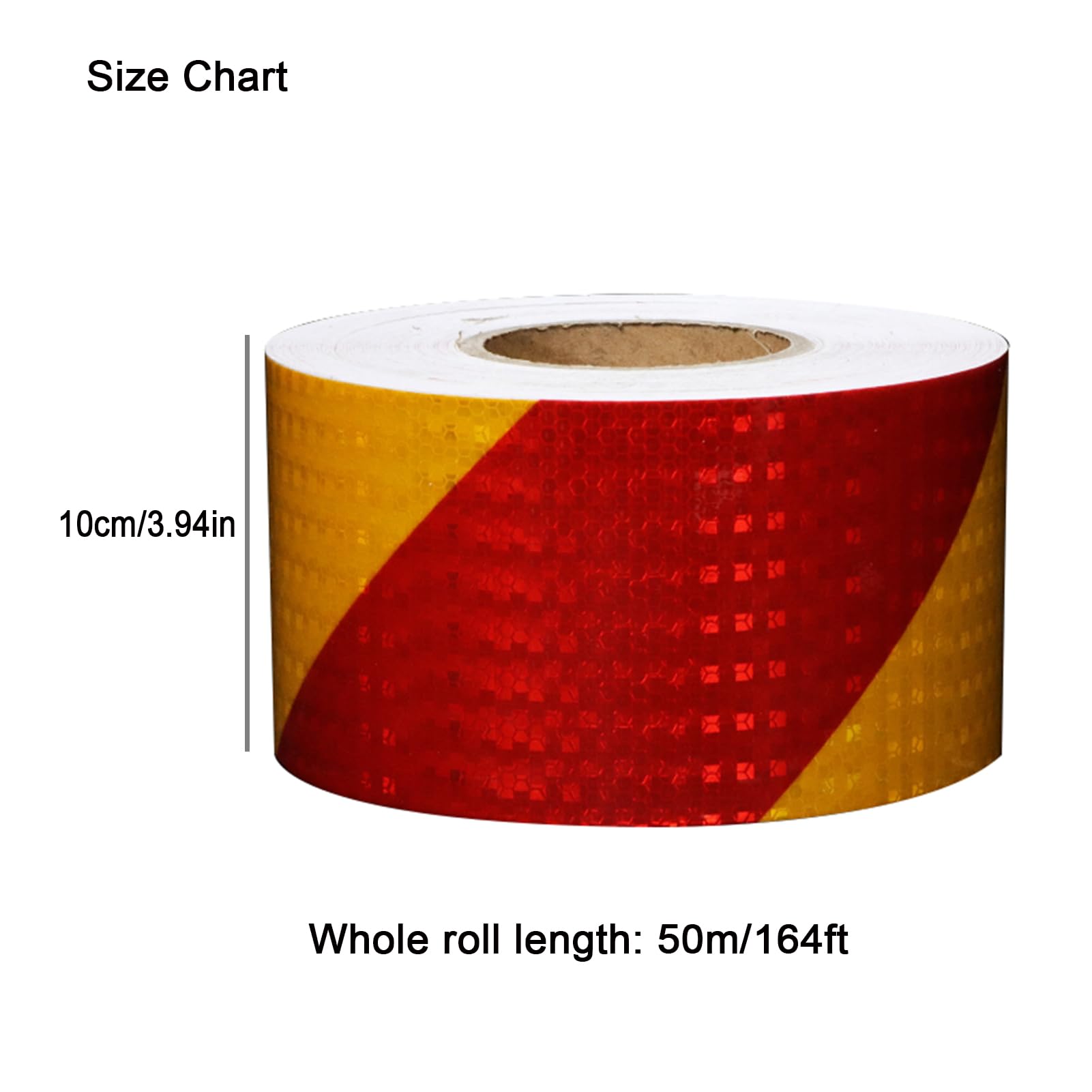 Cinta reflectante de alta visibilidad de 4 pulgadas x 164 pies, impermeable, tiras adhesivas fuertes de seguridad para remolques, vehículos, barcos, señales, color rojo y amarillo