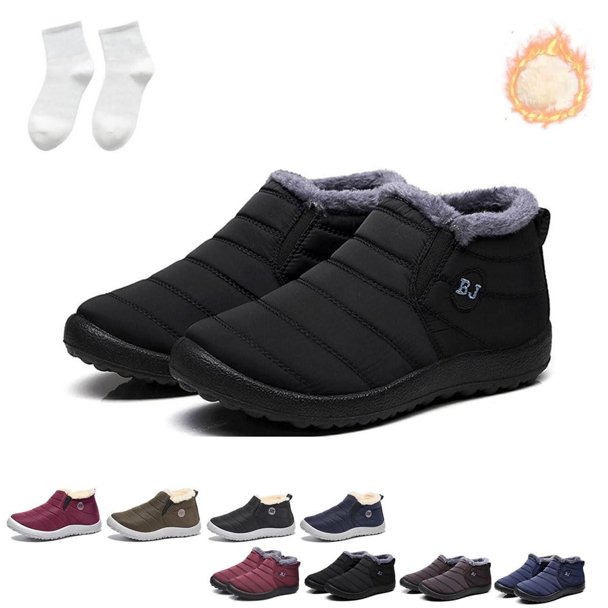 Gallen Botas impermeables, botas de invierno Boojoy para mujer, botas de nieve de invierno, botines antideslizantes cálidos