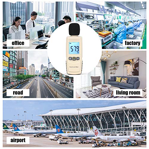 Image of Decibel Meter Sound Pressure Level Meter (SPL) with Backlight Alarm, Portable Sound Decibel Level Meter 30~130dBA, Noise dB Sound Meter Audio Volume Monitoring Instrument Meter for Home Office