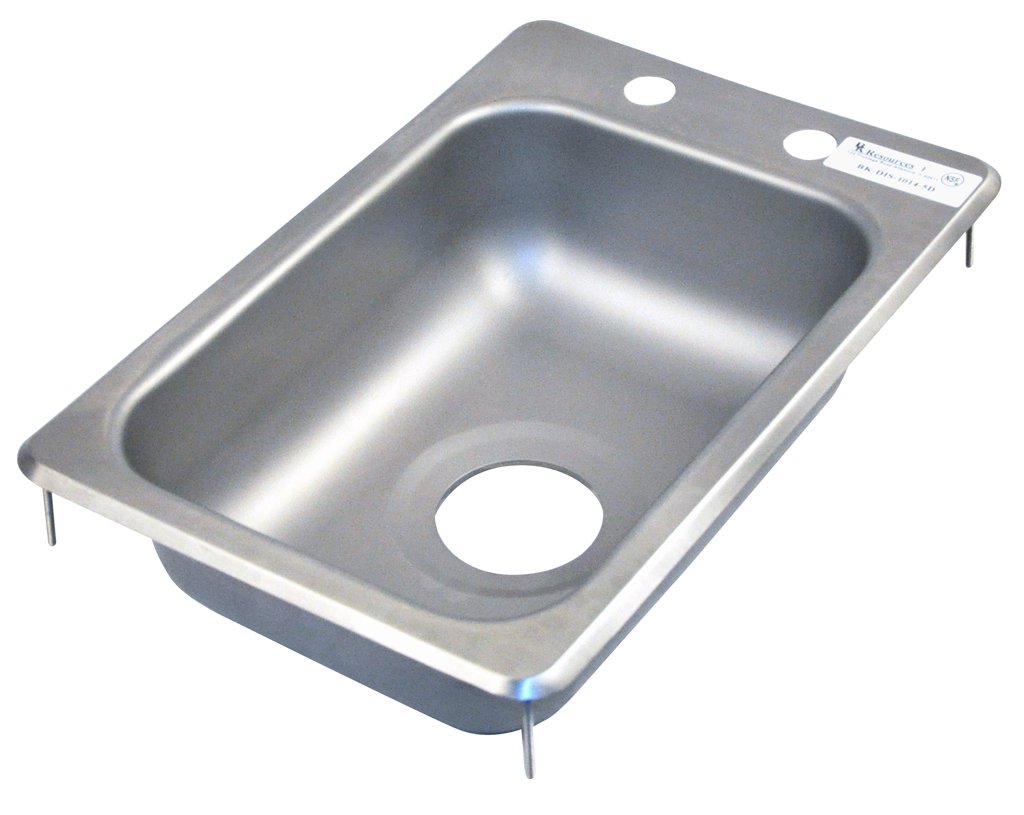BK ResourceBK-DIS-1014-5D Stainless Steel 1 Compartment Drop in Sink with 10" x 14" x 5" Bowl, 5" Height, 18" Width, 12.25" Length