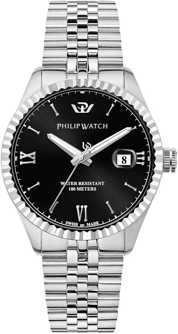 Philip Watch Caribe Men's Watch Black Made of Steel - R8253597058 : Amazon.co.uk:  Watches