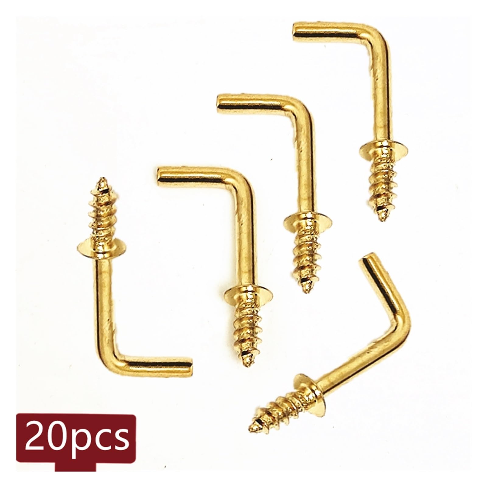 samogwintującym w kształcie litery L, L Shape Screw Ceiling Hooks Gold 25x10mm Pack Of 20