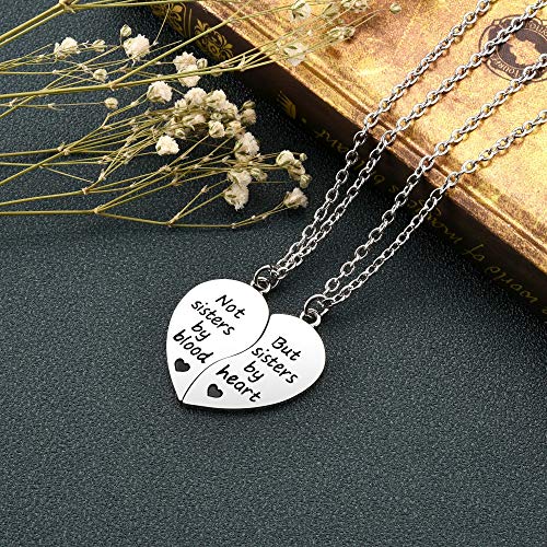Jovivi Silver Tone Alloy BFF Necklace for 2-5 Best Friends Matching Heart Pendant Friendship Necklaces Women Jewelry Gift3