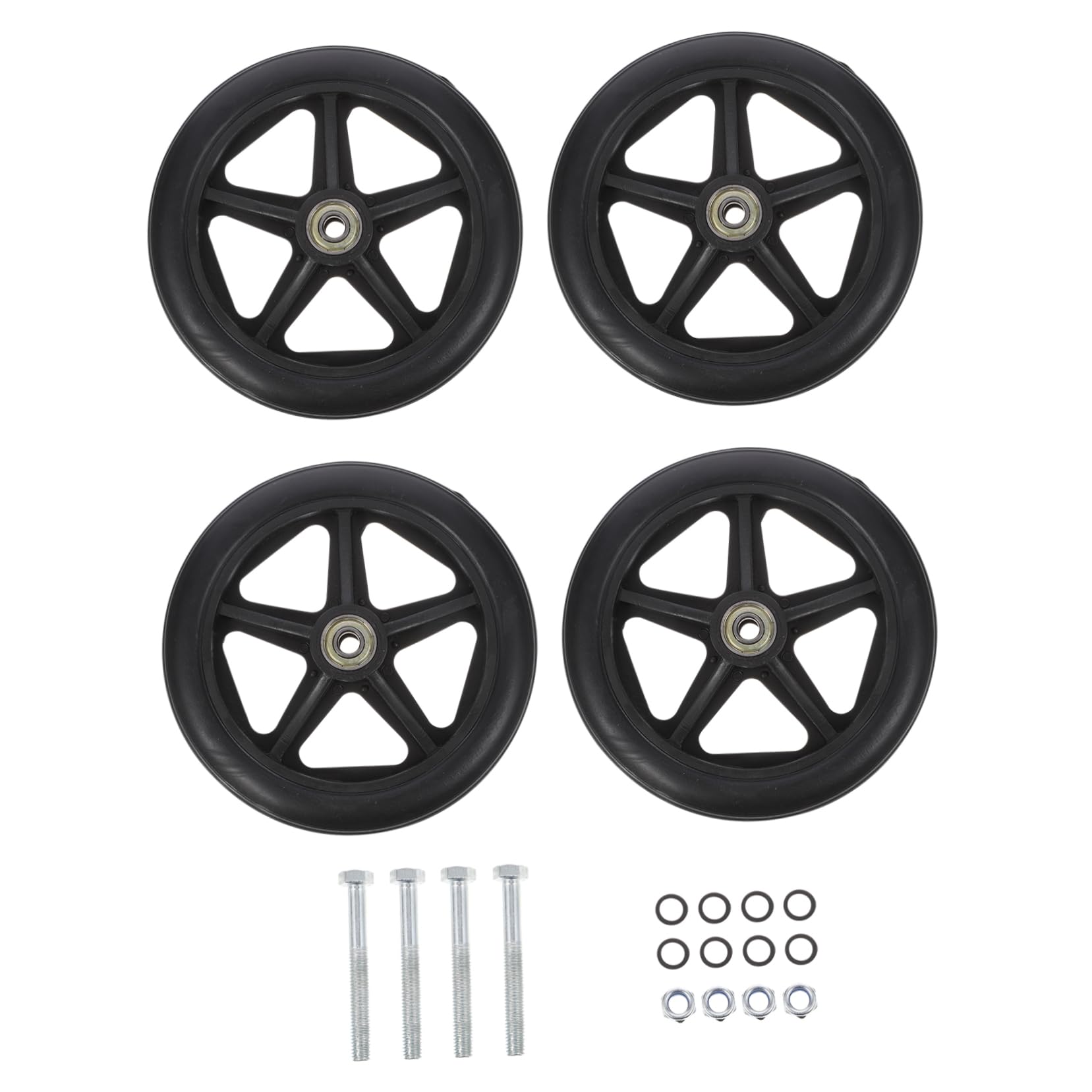 FOMIYES Wheelchair Supplies 4pcs Replacement Front Wheels Easy Install for Wheelchair Parts