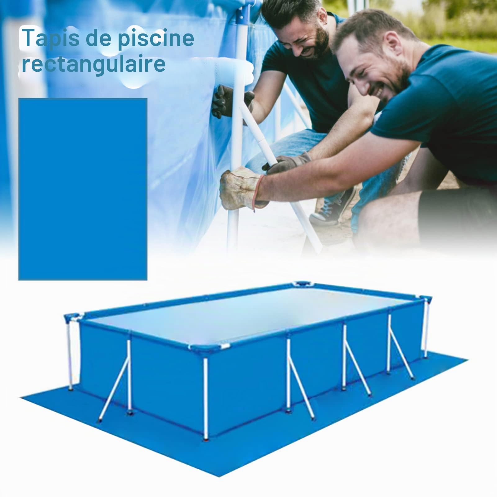 Tapis de Sol pour Piscine pour Piscine | Hors Terre Tapis | Rectangulaire 3 x 5 m | Protecteur De Sol Piscine