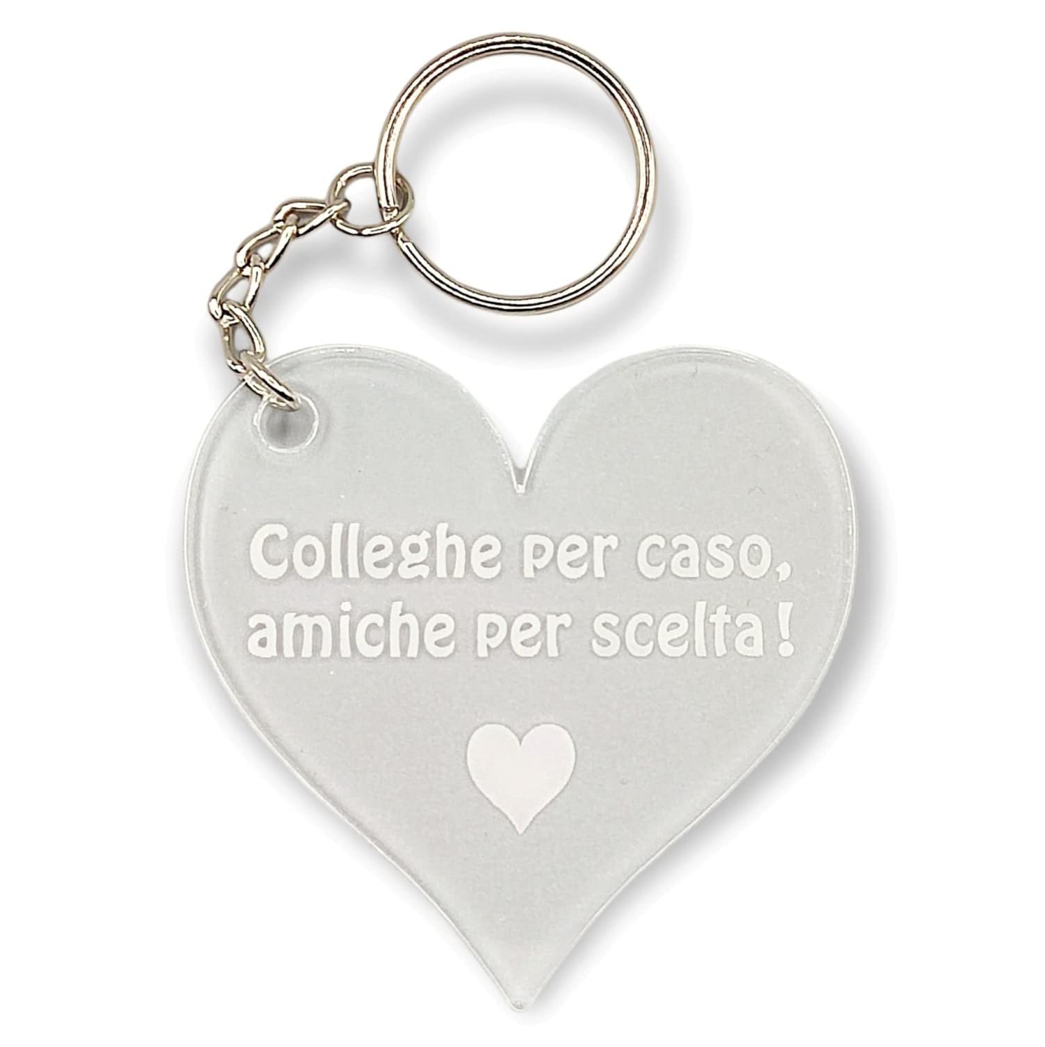 NM Idee Regalo colleghe lavoro Portachiavi cuore in plexiglass trasparente Idea Regalo per colleghe amiche Idee regalo amica e collega donna
