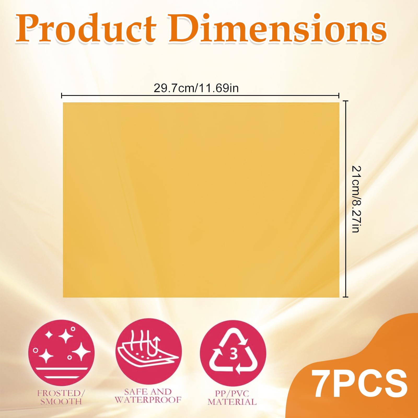 7 Pezzi Pellicola Arancione per Luci 30x21cm in PVC Resistente al Calore - Filtro per Contrasto Fotografico, Protezione Vista, Decorazioni Fai-da-te, Luci LED, Progetti Creativi