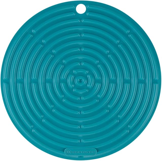 Le Creuset Silikonowe narzędzie chłodzące, ochrona powierzchni, uchwyt do garnków, otwieracz do słoików, 20,5 cm, Karaibski, 93000230490200