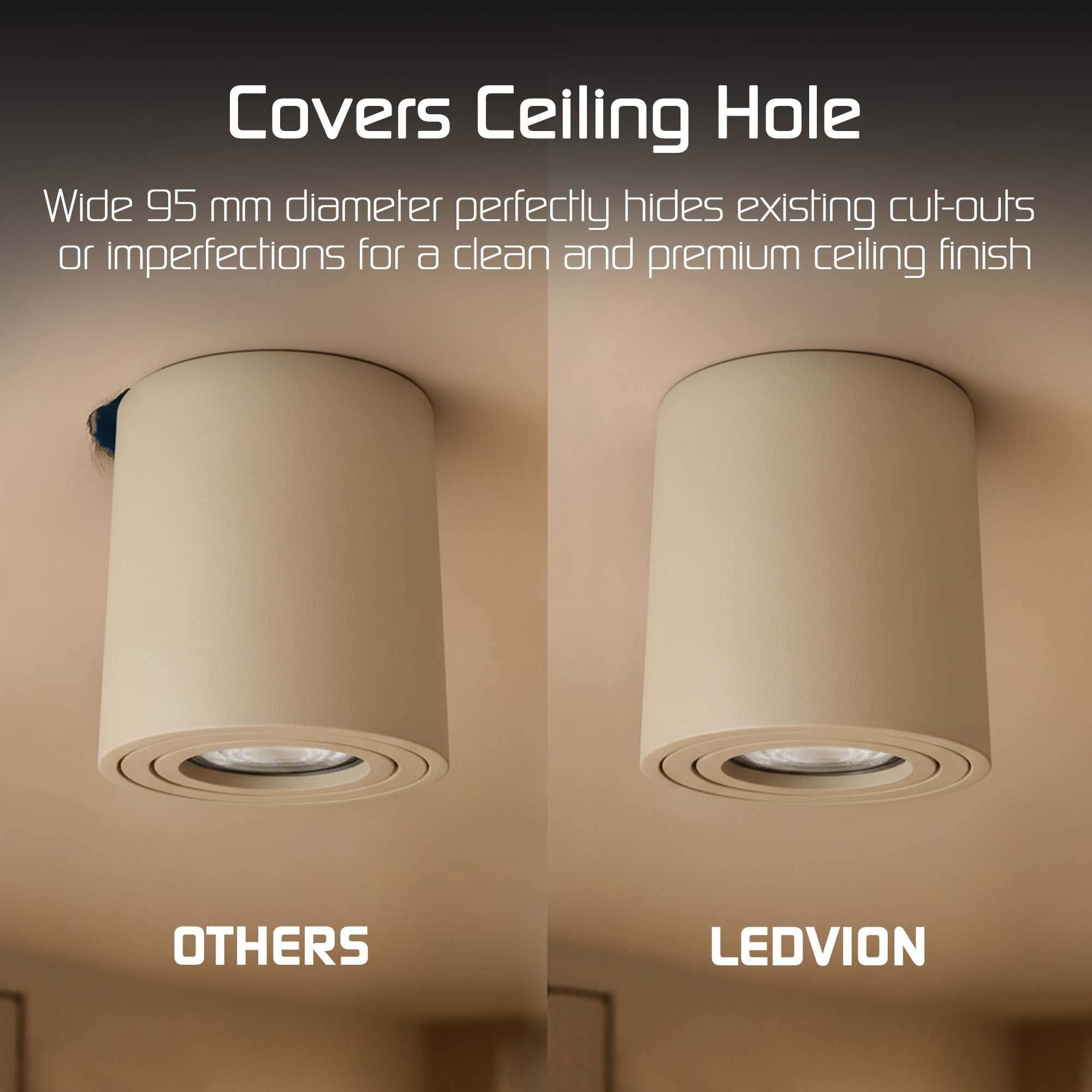 Ledvion foco LED de superficie beige redondo 3W blanco calido