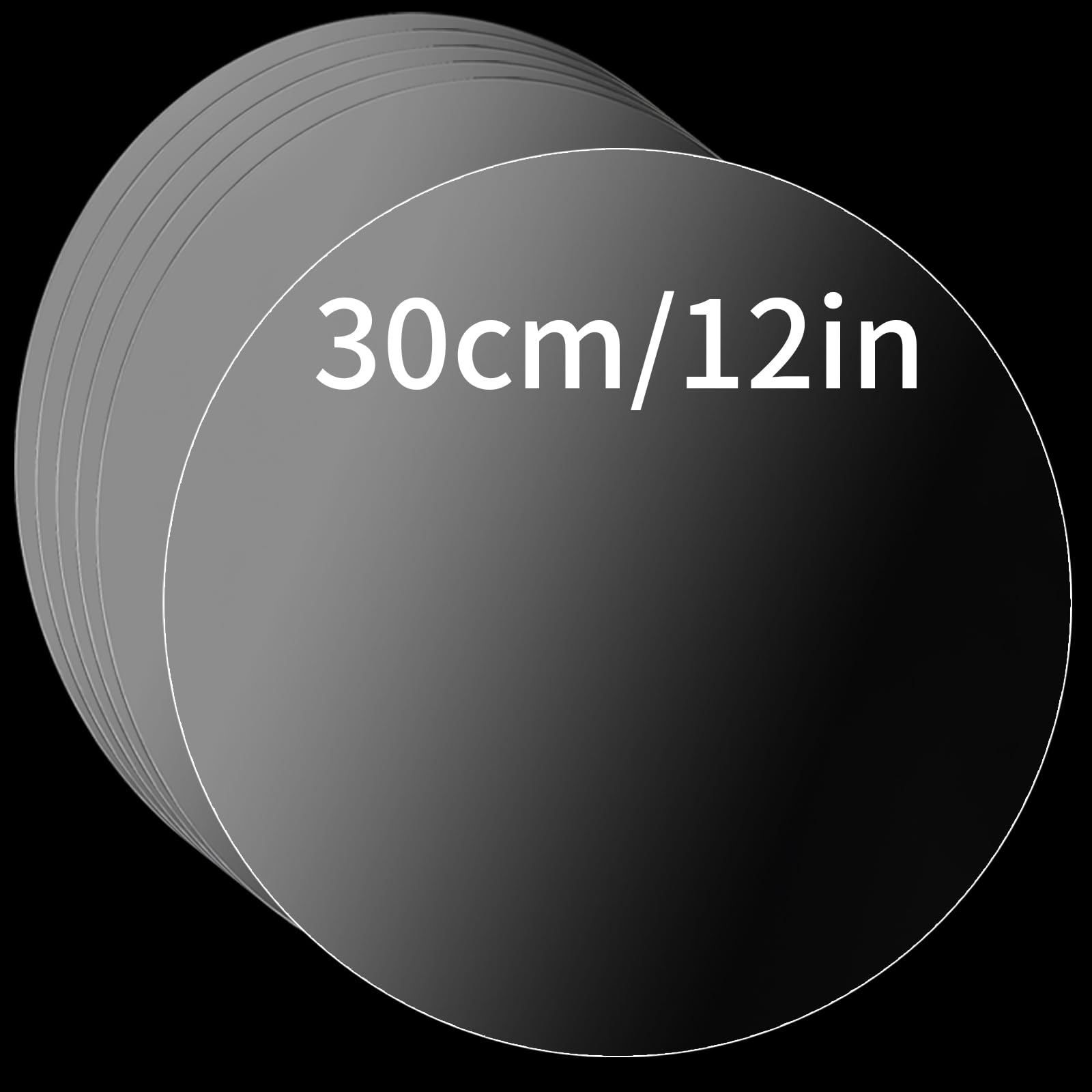 6 fogli rotondi in acrilico trasparente, 30 cm, 1,8 mm di spessore, con pellicola protettiva, in acrilico trasparente, per cornici, tavolozze, torte fai da te