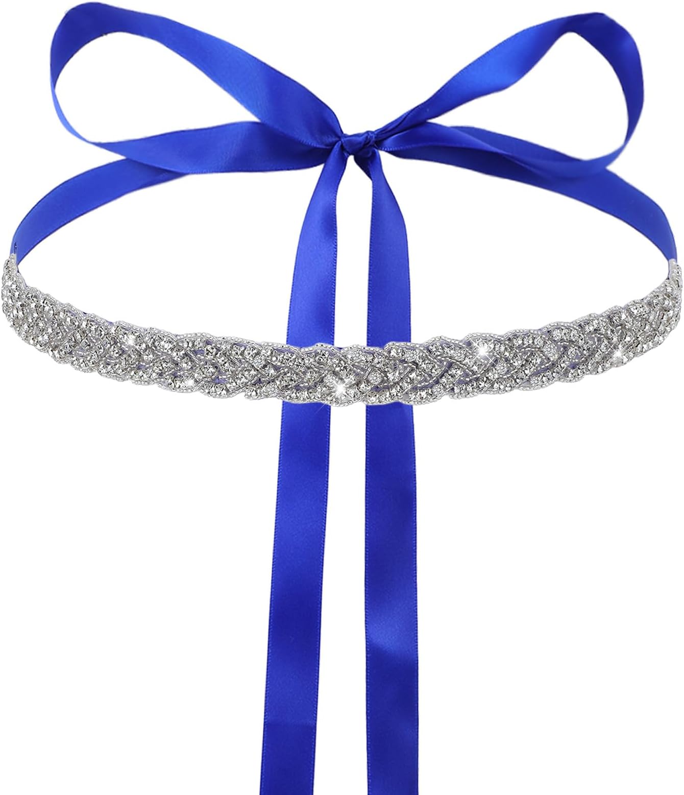 Wedding Belt for Bride Dress, Blue Plus Size Rhinestone Belt, Fashion Bridal Belts for Wedding Dress, Suitable for Denim Skirt, Dresses, Women's Accessories Decoration, Length 270cm