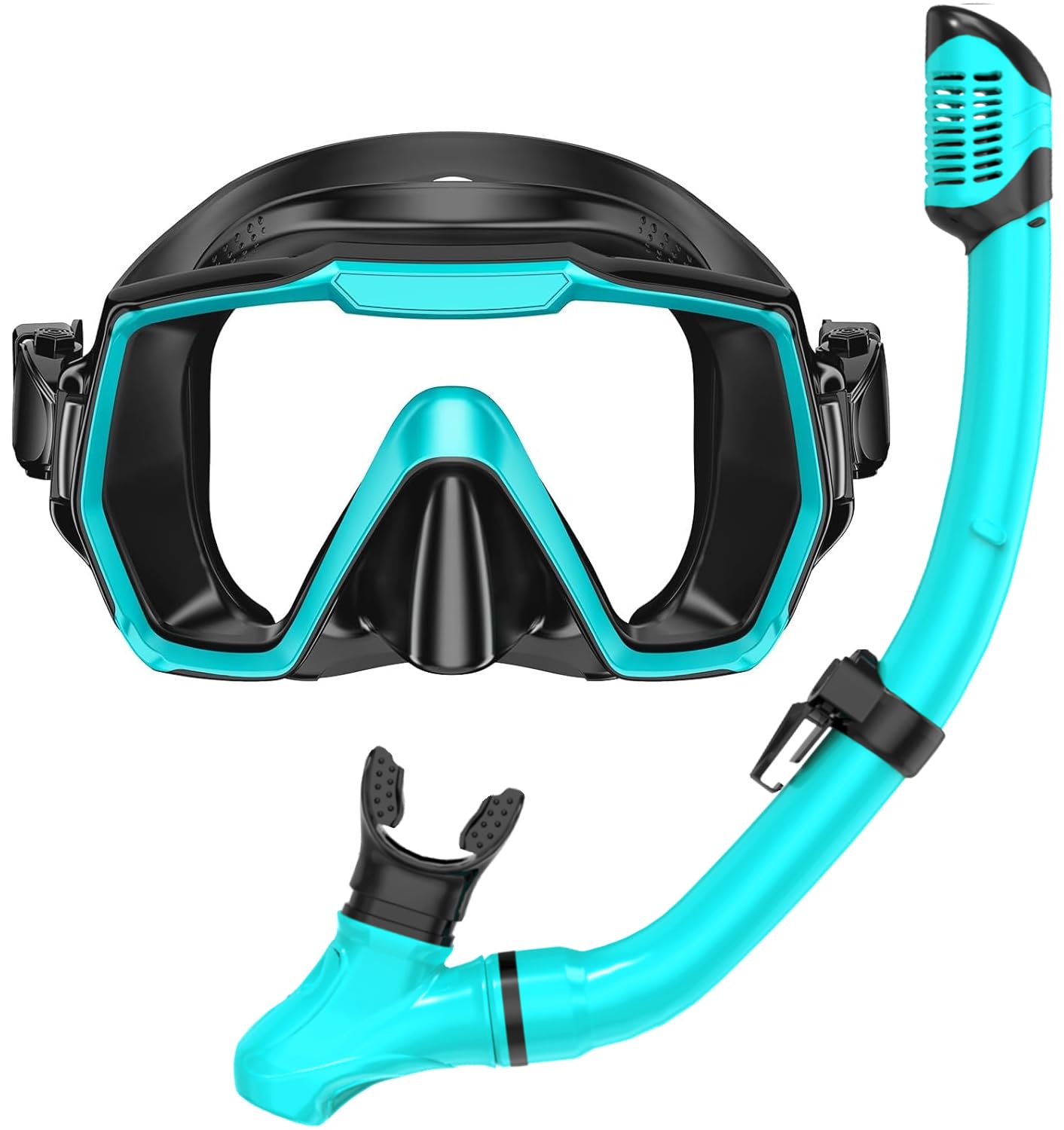 Honlanor Snorkel Set Adults Snorkeling Gear Anti-Leak and Anti-Fog Tempered Glass Lens Panoramic View Swim Mask Dry Top Snorkel Kit for Snorkeling Scuba Diving Swimming Travel with Carry Bag — image 1