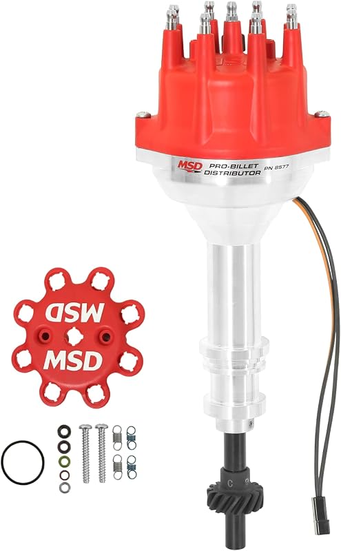 Distribuidor de ignição MSD 8577 Pro-Billet com engrenagem de ferro para Ford – 1 unidade