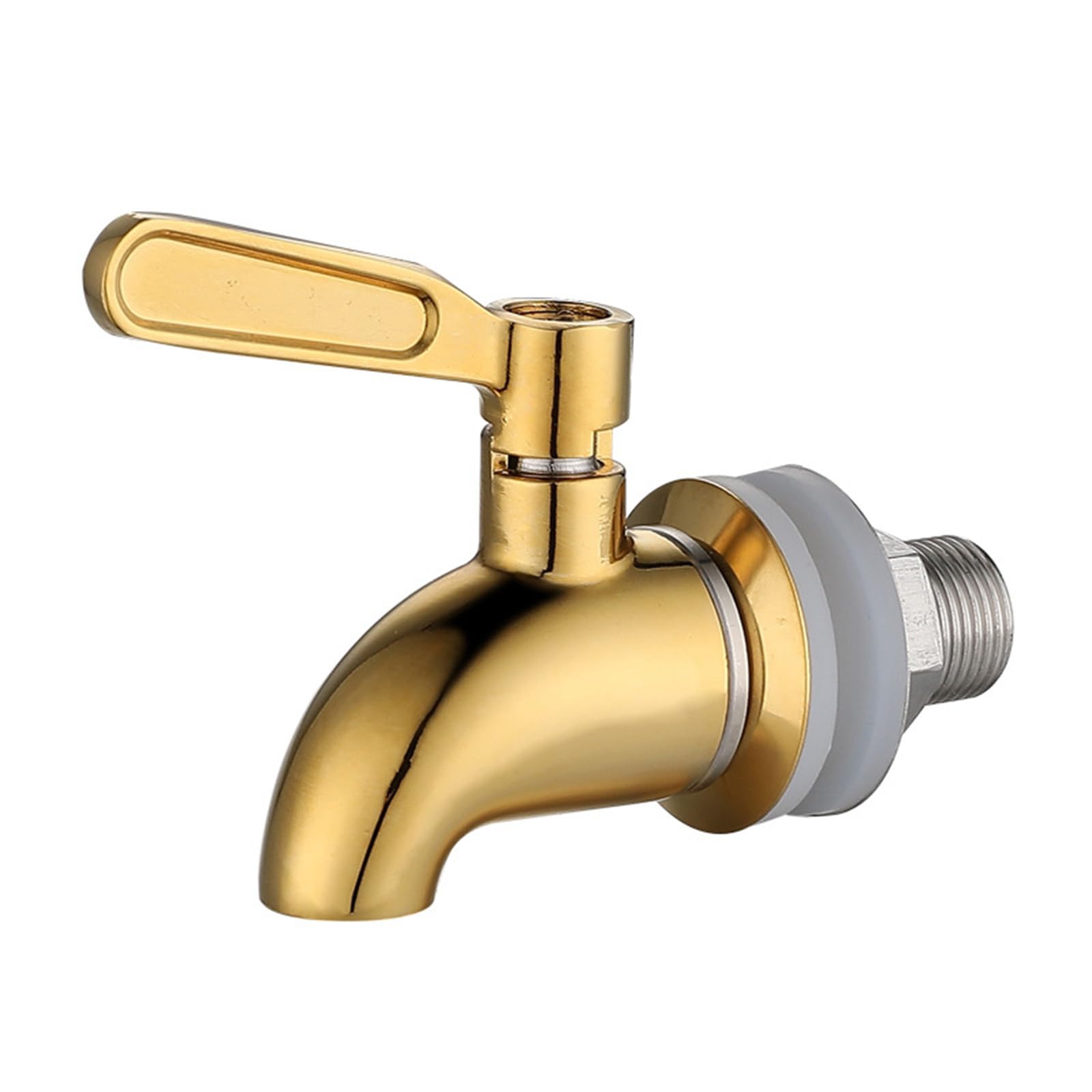 Robinet pour Tonneau de Bière Seau à Vin de 16 mm, Robinet à Levier Unique en Acier Inoxydable Distributeur de Jus Robinet de Boisson (Doré)