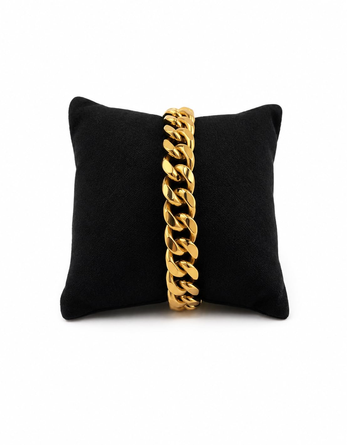 Unisex Gold Cuban Link Bracelet | Stainless Steel Heavy Chunky Chain Bracelet | Gold Plated Anti-Tarnish Fashion Wrist Bracelet for Men & Women-image-26