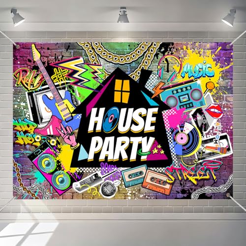 WCJSMT House Party Backdrop 90s Hip Hop Graffiti Photography Background