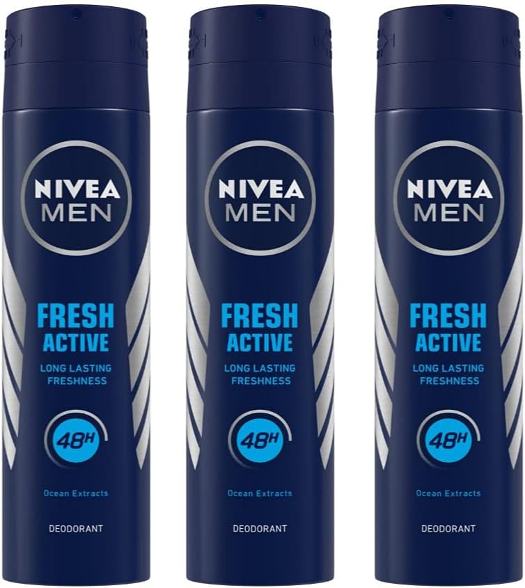 Men's 48 Hour Fresh Active Deodorant, 150ml (Pack of 3)