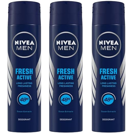 Nivea Men Fresh Active Deodorant Spray 150Ml Pack - B09DS6CF
