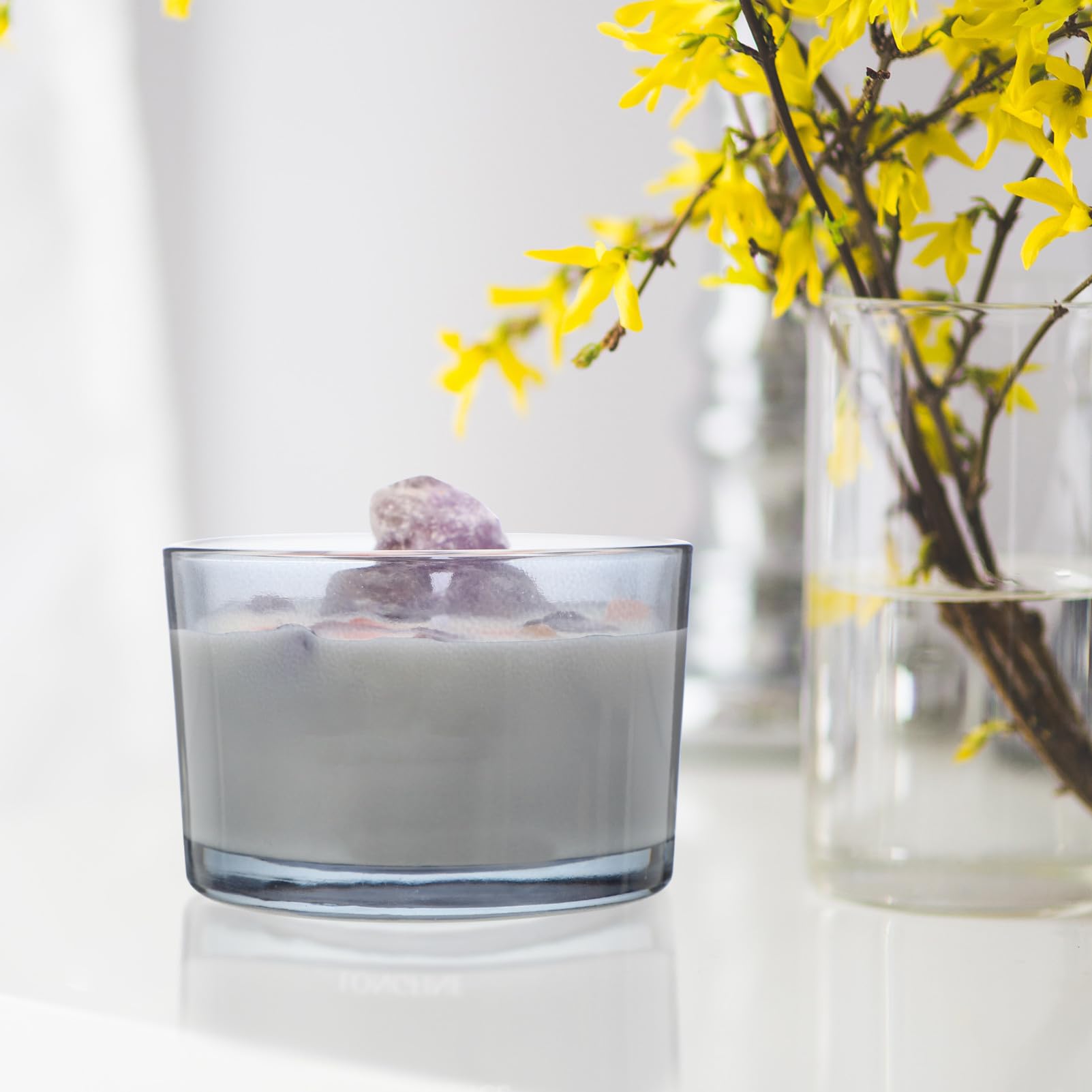 Vela Perfumada Aromática de Cristal Púrpura, Decorativa
