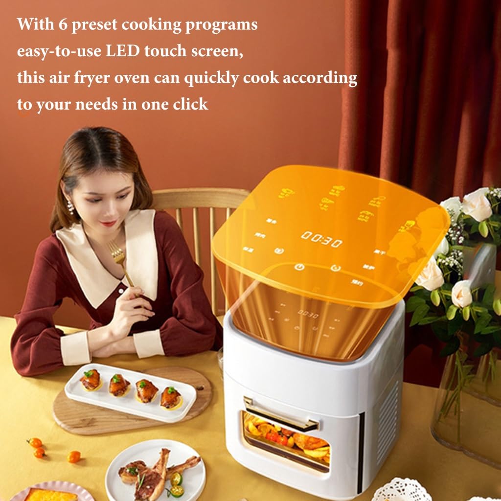 Forno Friggitrice Ad Aria, Friggitrici Elettriche Ad Aria Calda Da 1300 W Con Touchscreen Digitale A LED Friggitrice Ad Aria Forno Per Tostapane Forno A Convezione In Acciaio Inossidabile Da 15 Litri