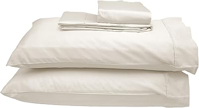 gotu 100% Egyptian Cotton Queen Bed Sheets - Long Staple, Lustrous, Sateen Weave, Queen Sheet Set | 400tc, 4pack Queen Sheets & Pillowcases - Queen Fitted Sheet Fits Up to 16'' Deep Mattress –White